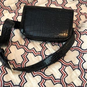 Black Leather Fanny Pack Forever 21